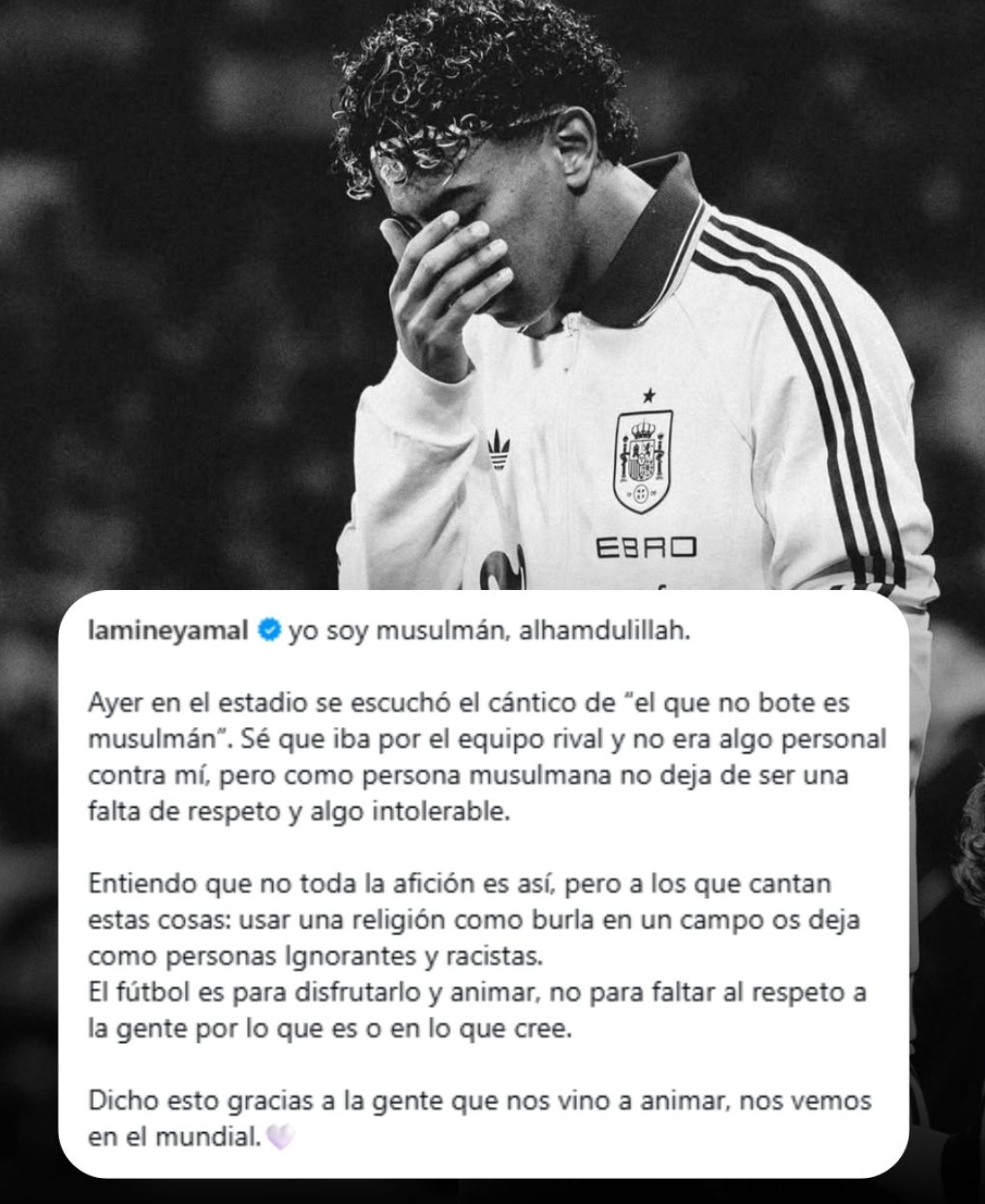 华体育官方-亚马尔发声谴责：我是穆斯林 足球是来享受的 不是侮辱攻击他人的